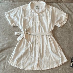 White linen Abercrombie & Fitch summer tie dress